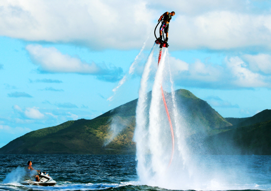 Amazing St Kitts Fly Boarding in the Air!