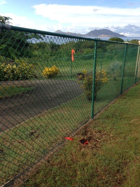 NW boundary marker from Oualie Realty