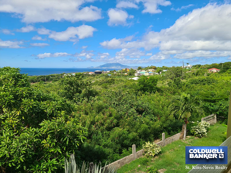  top floor view of st kitts and fenced garden from Oualie Realty